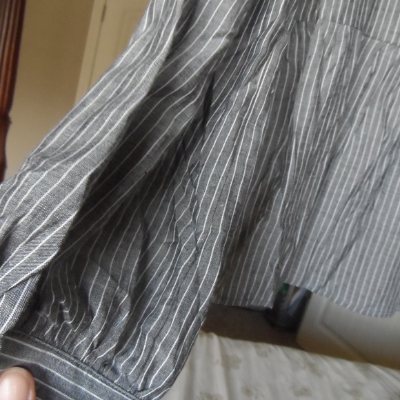 Grey and White Striped Blouse - Picture 3 of 8